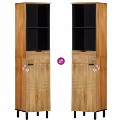 vidaXL Bathroom Cabinet Brown 38x33x160 cm Solid Wood Mango - Additional view 5