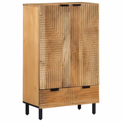 vidaXL Highboard Brown 60x33x100 cm Solid Wood Mango side cabinet
