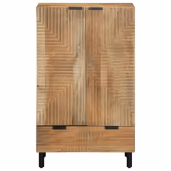 vidaXL Highboard Brown 60x33x100 cm Solid Wood Mango side cabinet