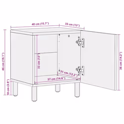 vidaXL Bedside Cabinet 40x33x46 cm Solid Wood Acacia bedside table nightstand - 1 pcs
