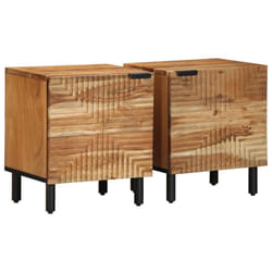 vidaXL Bedside Cabinet 40x33x46 cm Solid Wood Acacia bedside table nightstand - 2 pcs