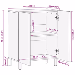 vidaXL Sideboard 60x33x75 cm Solid Wood Acacia cabinet cupboard highboard