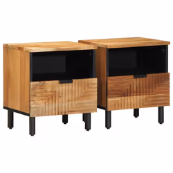 vidaXL Bedside Cabinets 2 pcs 40x33x46 cm Solid Wood Acacia bedside table - 2 pcs