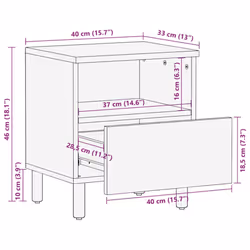 vidaXL Bedside Cabinets 2 pcs 40x33x46 cm Solid Wood Acacia bedside table - 2 pcs