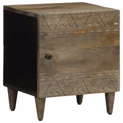 vidaXL Bedside Cabinet Light Grey 40x33x46 cm Solid Wood Mango bedside table