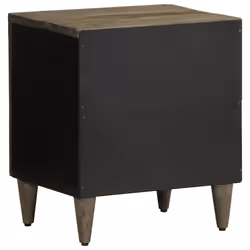 vidaXL Bedside Cabinet Light Grey 40x33x46 cm Solid Wood Mango bedside table - Additional view 4