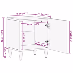vidaXL Bedside Cabinets 2 pcs Light Grey 40x33x46 cm Solid Wood Mango