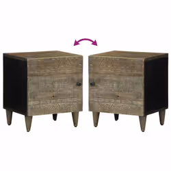 vidaXL Bedside Cabinets 2 pcs Light Grey 40x33x46 cm Solid Wood Mango - Additional view 6