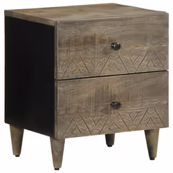 vidaXL Bedside Cabinets 2 pcs Light Grey 40x33x46 cm Solid Wood Mango - 1 pcs