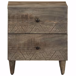 vidaXL Bedside Cabinets 2 pcs Light Grey 40x33x46 cm Solid Wood Mango - 1 pcs