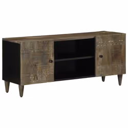 vidaXL TV Cabinet Light Grey 105x33.5x46 cm Solid Wood Mango TV stand