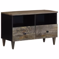 vidaXL TV Cabinet Light Grey 70x33.5x46 cm Solid Wood Mango TV stand
