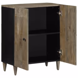vidaXL Sideboard Light Grey 60x33.5x75 cm Solid Wood Mango cabinet cupboard