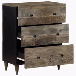 vidaXL Sideboard Light Grey 60x33.5x75 cm Solid Wood Mango cabinet cupboard