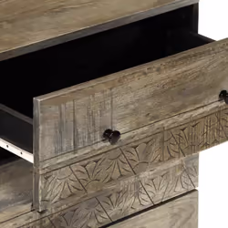 vidaXL Sideboard Light Grey 60x33.5x75 cm Solid Wood Mango cabinet cupboard - Additional view 6