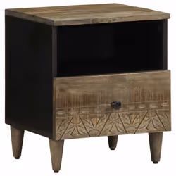 vidaXL Bedside Cabinet Light Grey 40x33x46 cm Solid Wood Mango bedside table