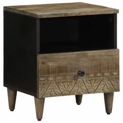 vidaXL Bedside Cabinet Light Grey 40x33x46 cm Solid Wood Mango bedside table