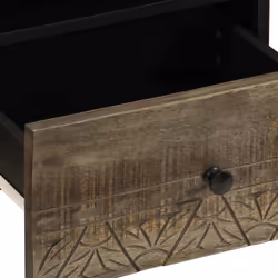 vidaXL Bedside Cabinet Light Grey 40x33x46 cm Solid Wood Mango bedside table - Additional view 6