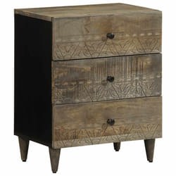 vidaXL Bedside Cabinet Light Grey 50x33x60 cm Solid Wood Mango bedside table