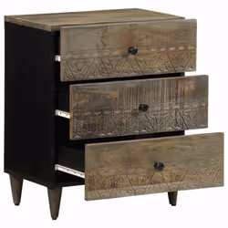 vidaXL Bedside Cabinet Light Grey 50x33x60 cm Solid Wood Mango bedside table