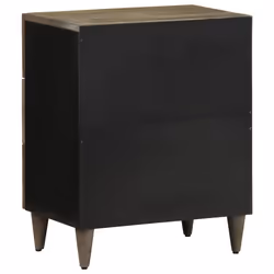 vidaXL Bedside Cabinet Light Grey 50x33x60 cm Solid Wood Mango bedside table - Additional view 4
