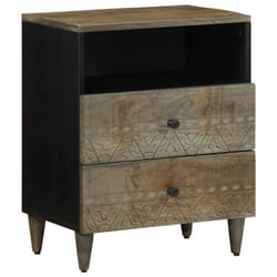 vidaXL Bedside Cabinet Light Grey 50x33x60 cm Solid Wood Mango bedside table