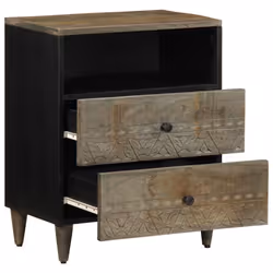 vidaXL Bedside Cabinet Light Grey 50x33x60 cm Solid Wood Mango bedside table