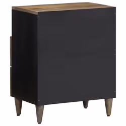 vidaXL Bedside Cabinet Light Grey 50x33x60 cm Solid Wood Mango bedside table - Additional view 4