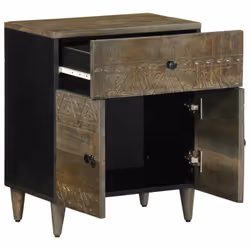 vidaXL Bedside Cabinet Light Grey 50x33x60 cm Solid Wood Mango bedside table
