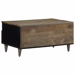 vidaXL Coffee Table Light Grey 80x54x40 cm Solid Wood Mango side table - Additional view 4