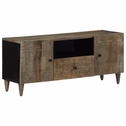 vidaXL TV Cabinet Light Grey 105x33.5x46 cm Solid Wood Mango TV stand