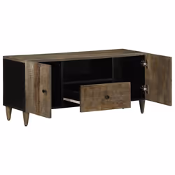 vidaXL TV Cabinet Light Grey 105x33.5x46 cm Solid Wood Mango TV stand