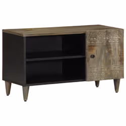 vidaXL TV Cabinet Light Grey 80x31.5x46 cm Solid Wood Mango TV stand