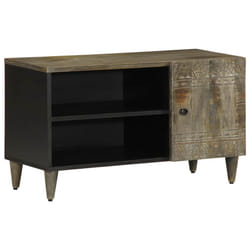 vidaXL TV Cabinet Light Grey 80x31.5x46 cm Solid Wood Mango TV stand