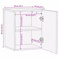 vidaXL Bathroom Wall Cabinet 38x33x48 cm Solid Wood Mango