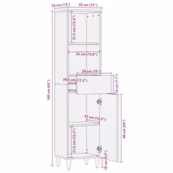 vidaXL Bathroom Cabinet 38x33x160 cm Solid Wood Mango bathroom storage cabinet