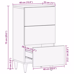vidaXL Sideboard 40x33x75 cm Solid Wood Mango storage cabinet - Additional view 10