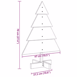 vidaXL Wooden Christmas Tree for Decoration Assemble Christmas Tree Solid Wood - 70 cm