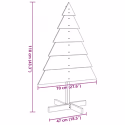 vidaXL Wooden Christmas Tree for Decoration Assemble Christmas Tree Solid Wood - 110 cm