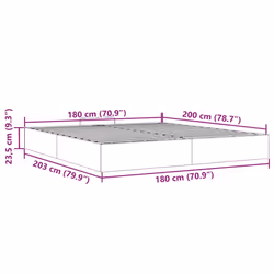 vidaXL Ottoman Bed Frame without Mattress Bed Base Mattress Foundation Fabric - dark grey, 6ft super king size