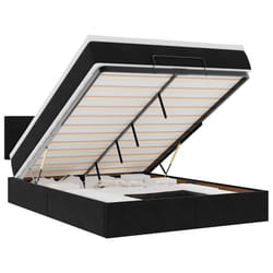 vidaXL Ottoman Bed with Mattress Home Bed Base & LEDs Black 140x200cm Velvet