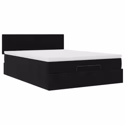 vidaXL Ottoman Bed with Mattress Home Bed Base & LEDs Black 140x200cm Velvet - Additional view 4