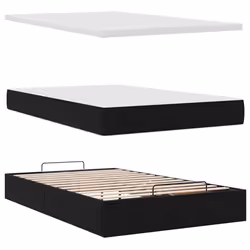 vidaXL Ottoman Bed Frame with Mattresses Bed Base Mattress Foundation Velvet - black, 120 x 200 cm - Additional view 10