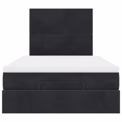 vidaXL Ottoman Bed Frame with Mattresses Bed Base Mattress Foundation Velvet - black, 120 x 200 cm - Additional view 6