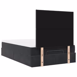vidaXL Ottoman Bed Frame with Mattresses Bed Base Mattress Foundation Velvet - black, 120 x 200 cm - Additional view 8