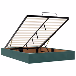 vidaXL Ottoman Bed Frame with Mattresses Bed Base Mattress Foundation Velvet - dark green, 140 x 190 cm - Additional view 9