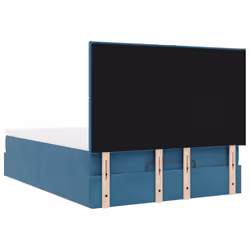 vidaXL Ottoman Bed Frame with Mattresses Bed Base Mattress Foundation Velvet - dark blue, 140 x 190 cm - Additional view 8