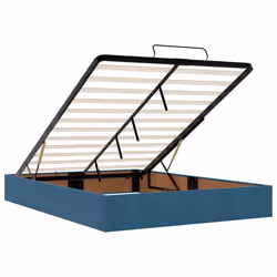 vidaXL Ottoman Bed Frame with Mattresses Bed Base Mattress Foundation Velvet - dark blue, 140 x 190 cm - Additional view 9