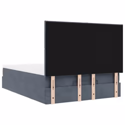 vidaXL Ottoman Bed Frame with Mattresses Bed Base Mattress Foundation Velvet - dark grey, 140 x 200 cm - Additional view 8