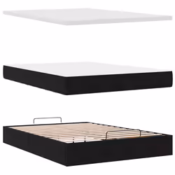 vidaXL Ottoman Bed Frame with Mattresses Bed Base Mattress Foundation Velvet - black, 140 x 200 cm - Additional view 10